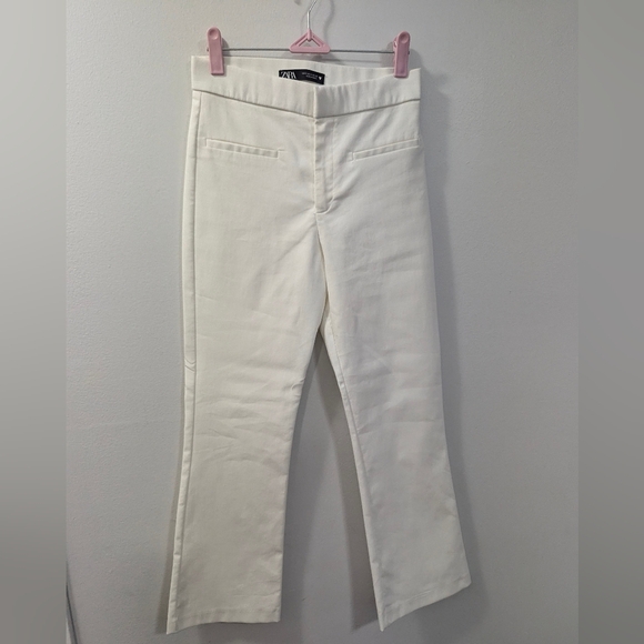 White regular rise wide leg pants Size Small - Picture 2 of 6